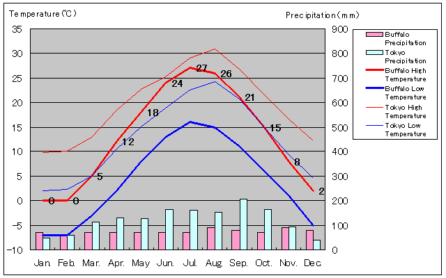 Buffalo Temperature Graph