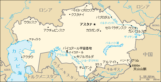 カザフスタン地図