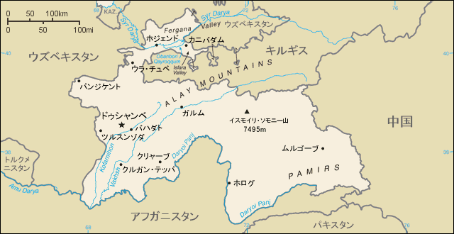 タジキスタン地図