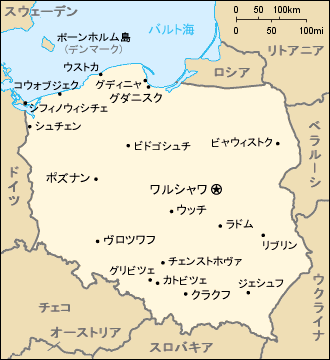 日本語版のポーランド地図
