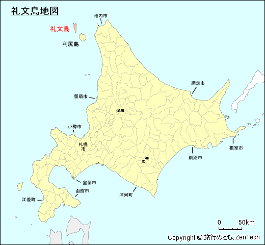 北海道礼文島地図