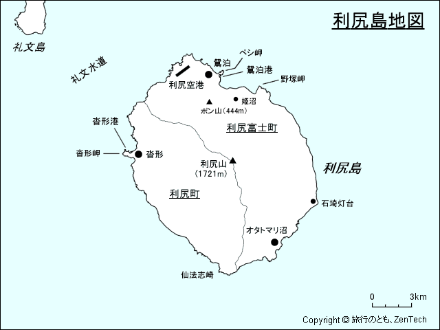 利尻島地図