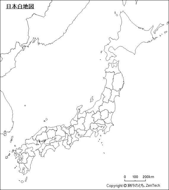 日本白地図