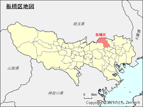 東京都東京都、板橋区地図