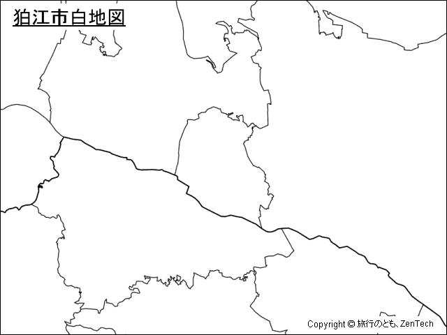 狛江市白地図