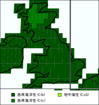 ノース・ウェスト・イングランド気候区分地図