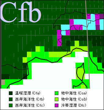 プロバンス地方気候区分地図
