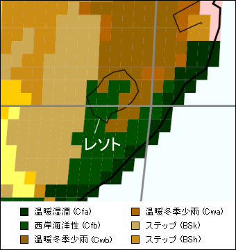 レソト気候区分地図