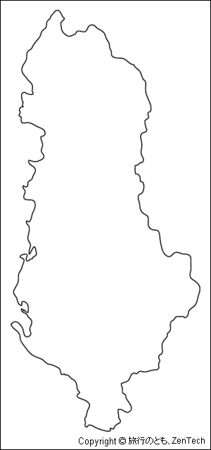 アルバニア白地図（大サイズ）