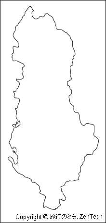 アルバニア白地図 中サイズ