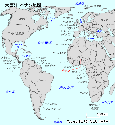 大西洋 ベナン地図