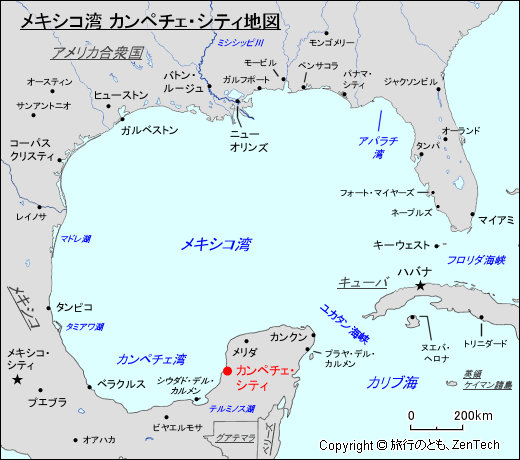 メキシコ湾 カンペチェ・シティ地図