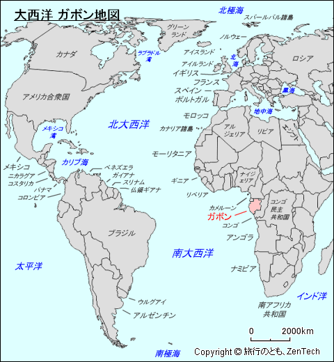 大西洋 ガボン地図