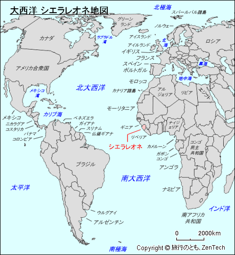 大西洋 シエラレオネ地図