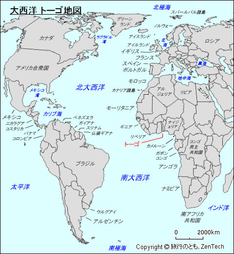 大西洋 トーゴ地図