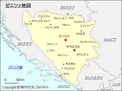 ゼニツァ地図