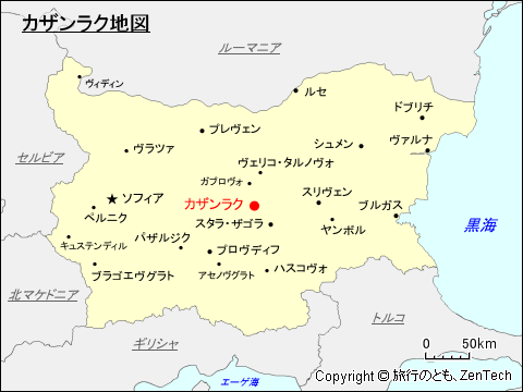 カザンラク地図