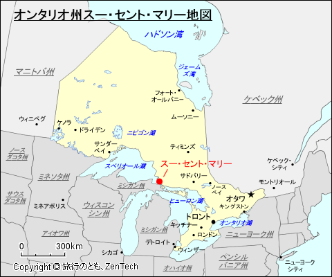 オンタリオ州スー・セント・マリー地図