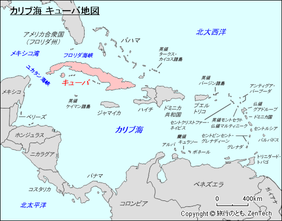 カリブ海 キューバ地図