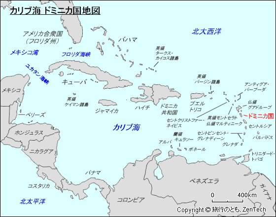 カリブ海 ドミニカ国地図