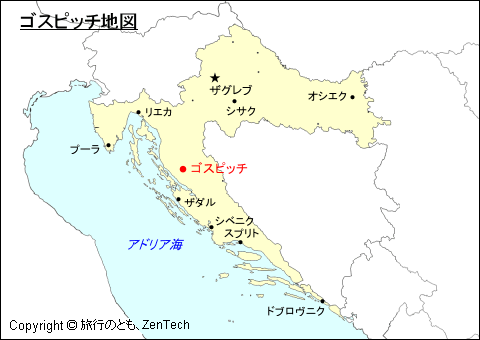 クロアチアにおけるゴスピッチ地図