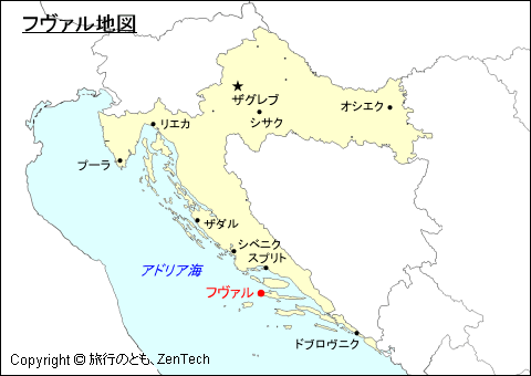 クロアチアにおけるフヴァル地図
