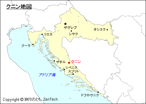 クロアチアにおけるクニン地図