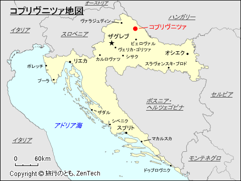 コプリヴニツァ地図