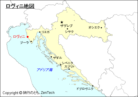 クロアチアにおけるロヴィニ地図