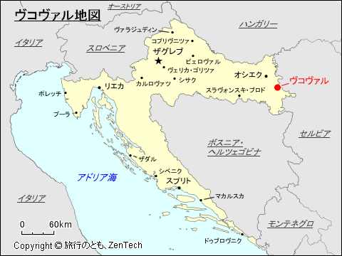 ヴコヴァル地図