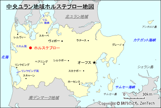 中央ユラン地域ホルステブロー地図