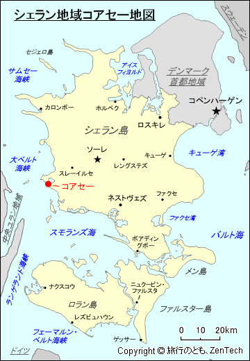 シェラン地域コアセー地図