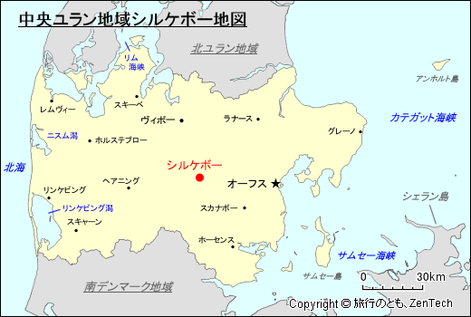 中央ユラン地域シルケボー地図