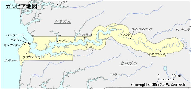 ガンビア地図