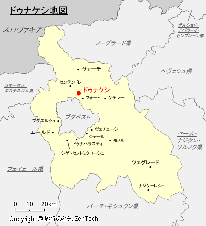 ペシュト県ドゥナケシ地図