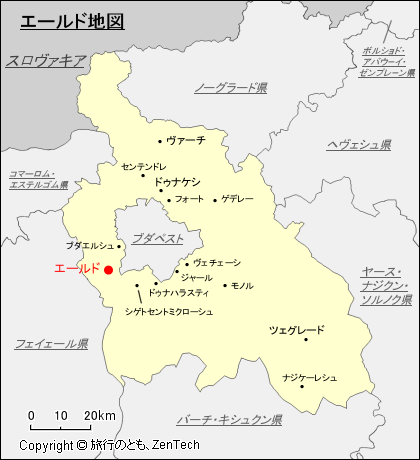 ペシュト県エールド地図
