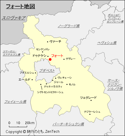 ペシュト県フォート地図