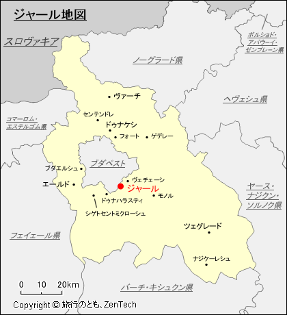 ペシュト県ジャール地図