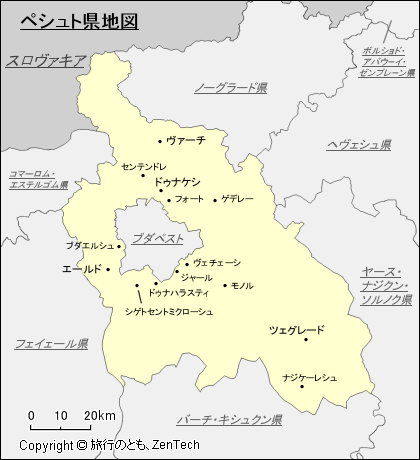 ペシュト県地図