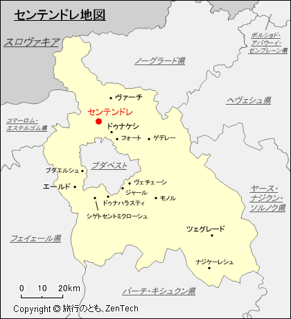 ペシュト県センテンドレ地図