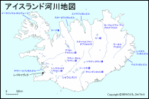 アイスランド河川地図