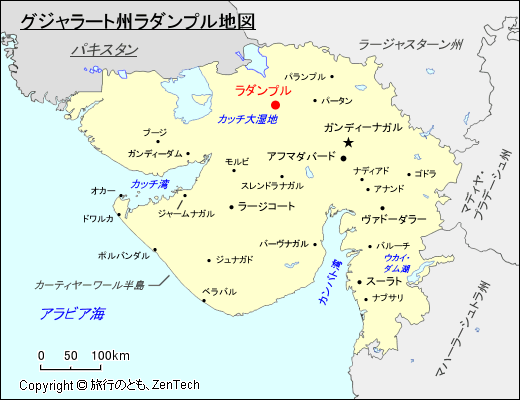 グジャラート州ラダンプル地図