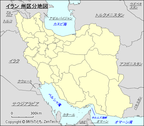 イラン 州区分地図