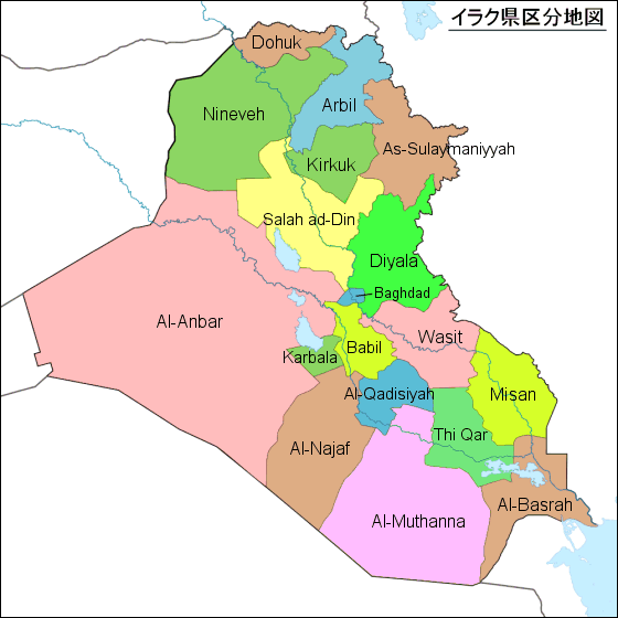 イラク県区分地図