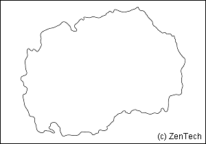 マケドニア白地図 小サイズ