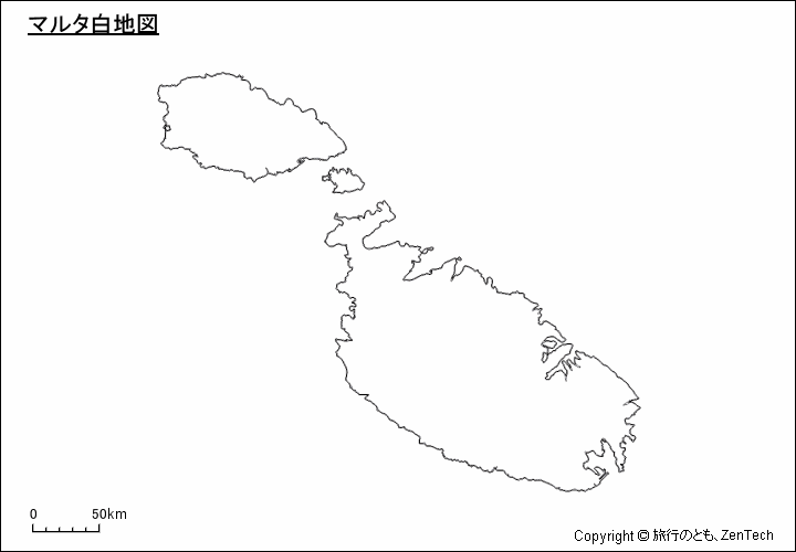 マルタ白地図