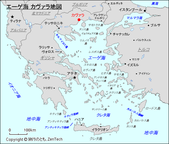 エーゲ海 カヴァラ地図
