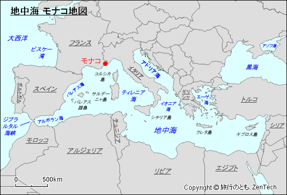 地中海 モナコ地図