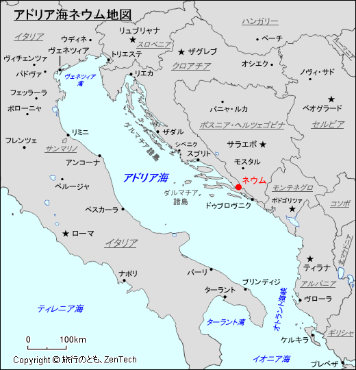 アドリア海ネウム地図