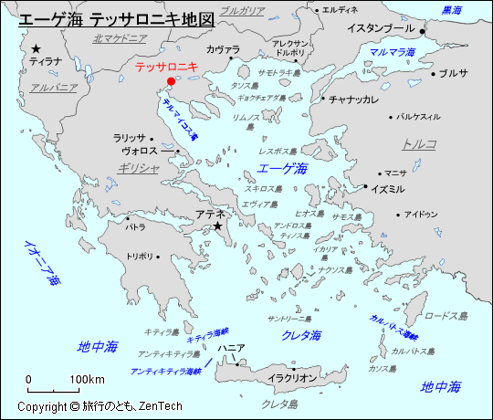 エーゲ海 テッサロニキ地図